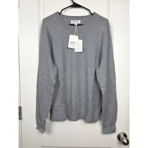 Nordstrom Cotton-Cashmere Blend Sweater Grey December Heather Large NWT